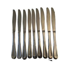 Oneida Stainless Flatware Satin Sand Dune Master lot of 9 Serrated knives Nice!!